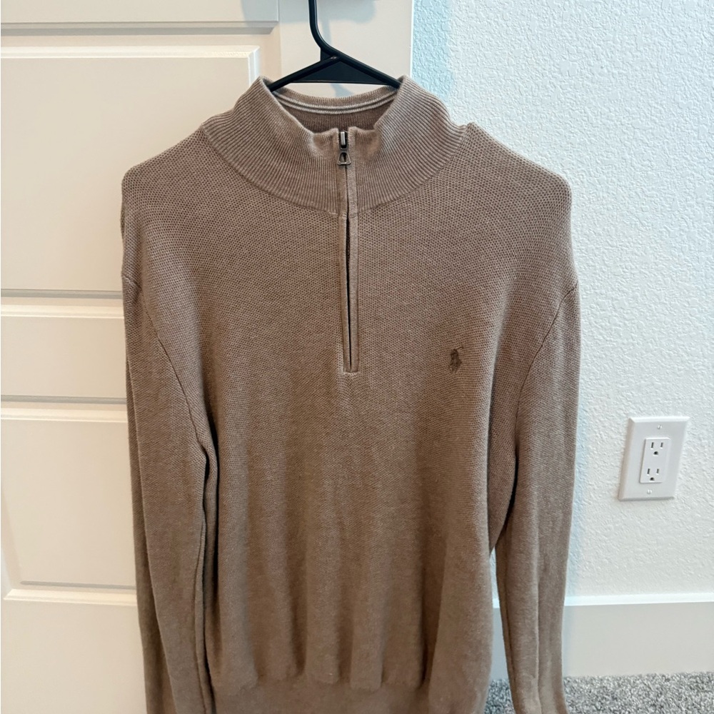 Polo by Ralph Lauren Brown Zip Up Sweater Classic Knit